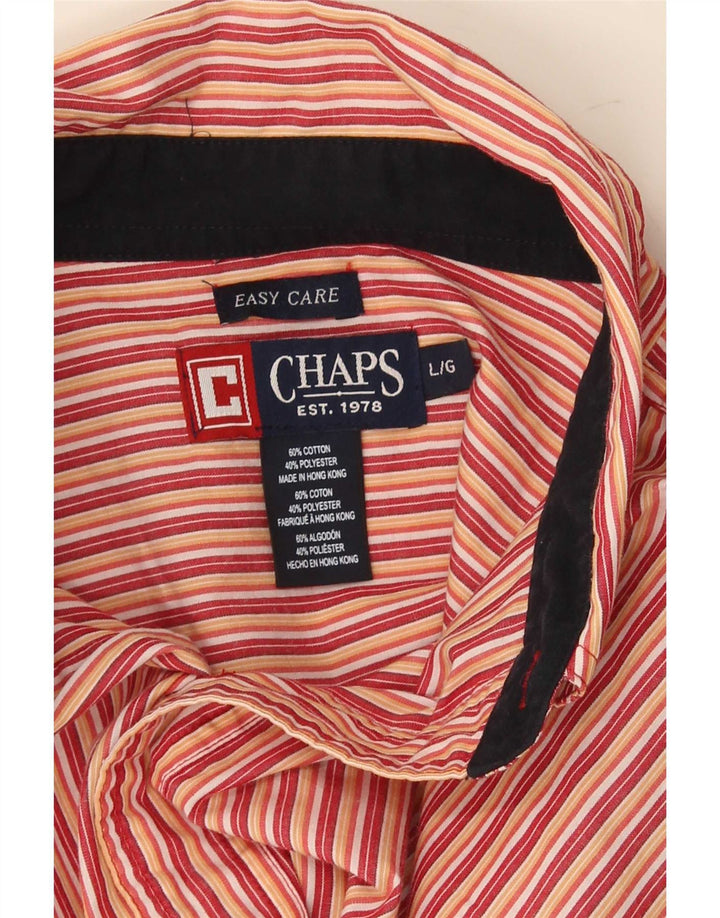 Chaps Chemise Regular Fit Homme Large Rouge Rayé Coton