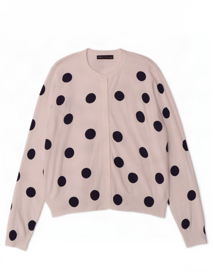 Marks & Spencer Cardigan pour femme UK 18 XL Blanc géométrique