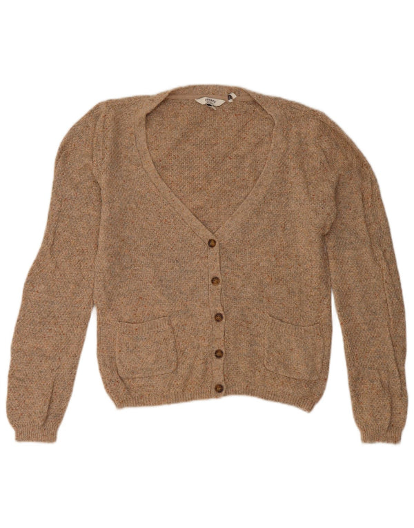 Fat Face Pull Cardigan Femme UK 10 Petit Coton Marron