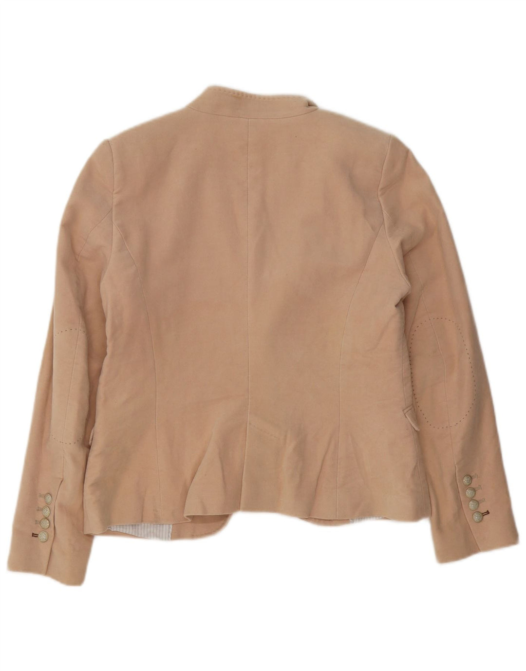 Zara Veste Blazer 1 Bouton Femme UK 14 Grand Coton Beige