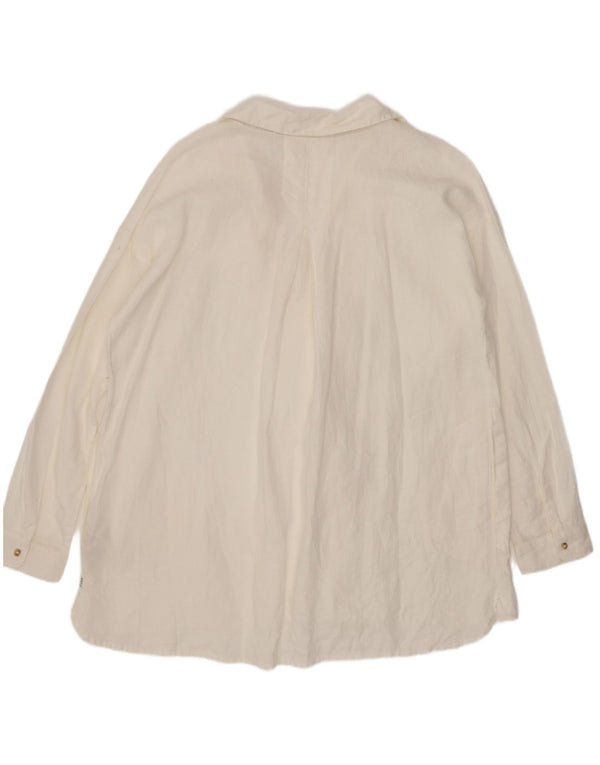 Fat Face Chemise ample pour femme en lin blanc Taille 44