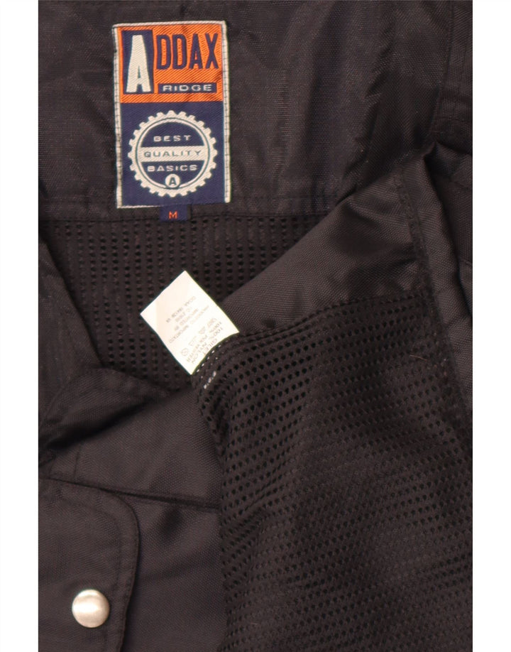 vintage Mens Utility Gilet UK 38 Moyen Noir Nylon