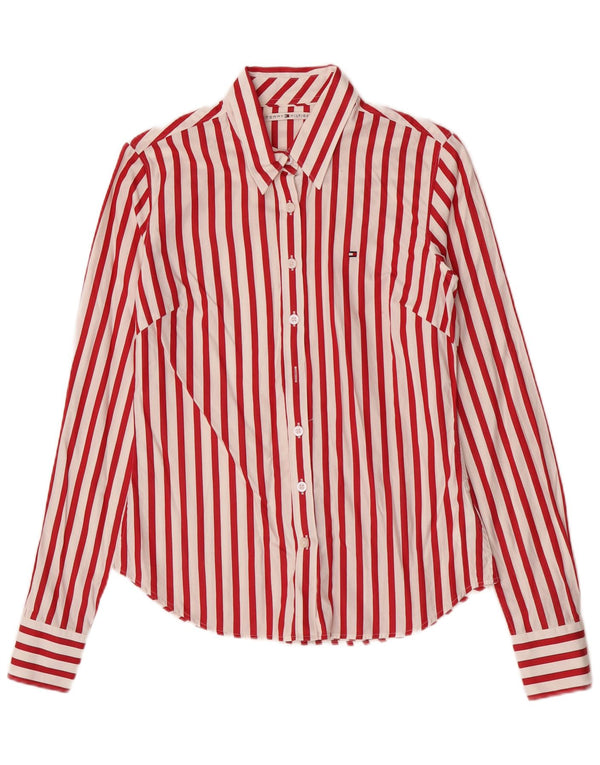 Tommy Hilfiger Chemise Femme US 6 Coton Rayé Rouge Moyen
