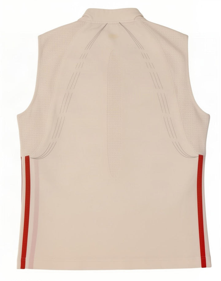 Adidas Débardeur Femme UK 14 Medium Blanc Colorblock Polyester