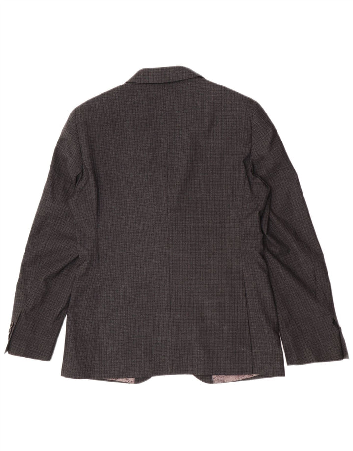Ted Baker Veste blazer à 2 boutons pour homme, coupe régulière, UK 40, grand carreaux gris
