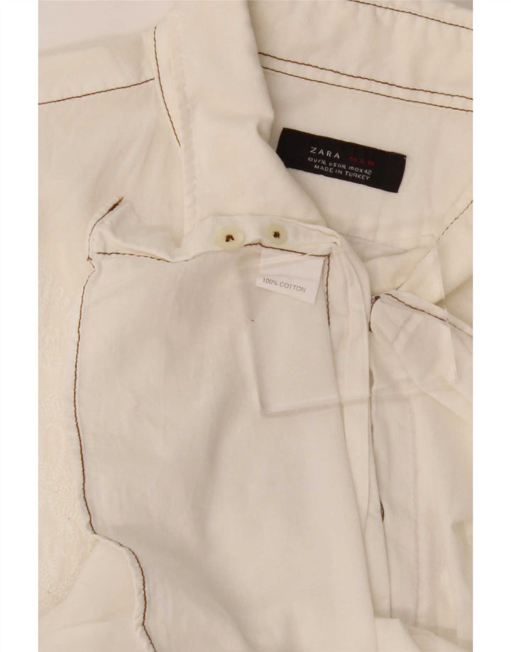 Chemise Homme Zara XL Coton Blanc