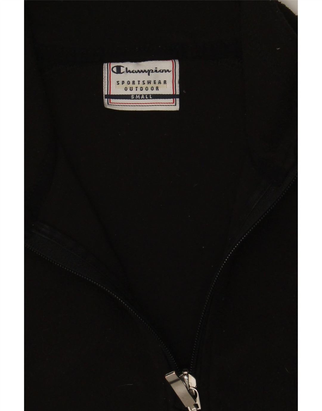 CHAMPION Womens Zip Neck Fleece Jumper UK 10 Small Black Polyester Vintage Champion and Second-Hand Champion from Messina Hembry 