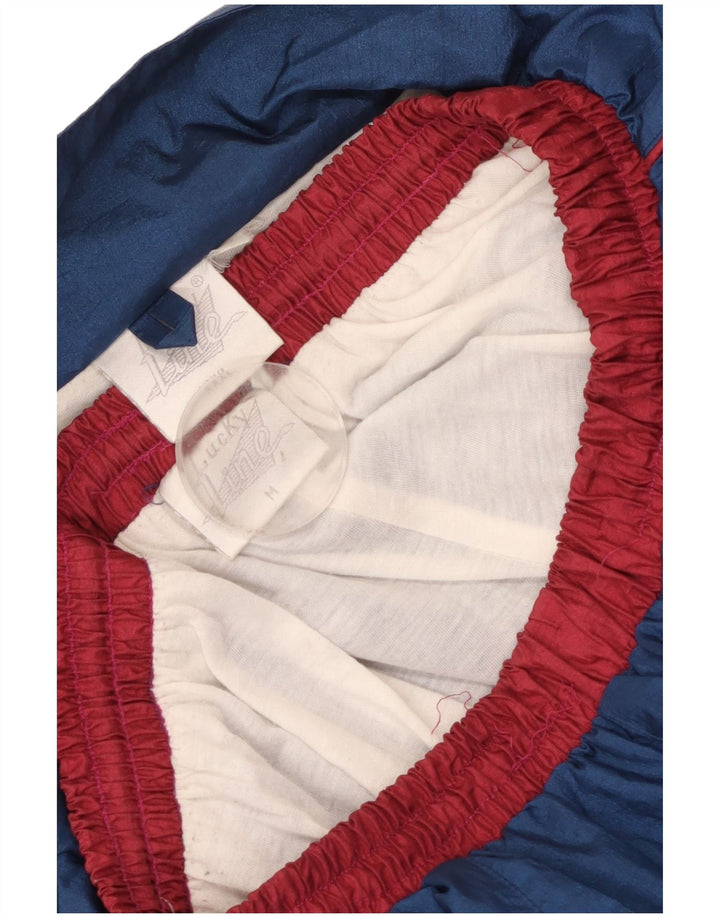 Survêtement complet surdimensionné vintage pour hommes, color block bleu marine moyen