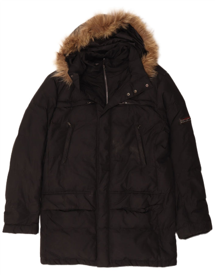 Champion Manteau rembourré à capuche pour homme UK 42 XL Noir Polyester