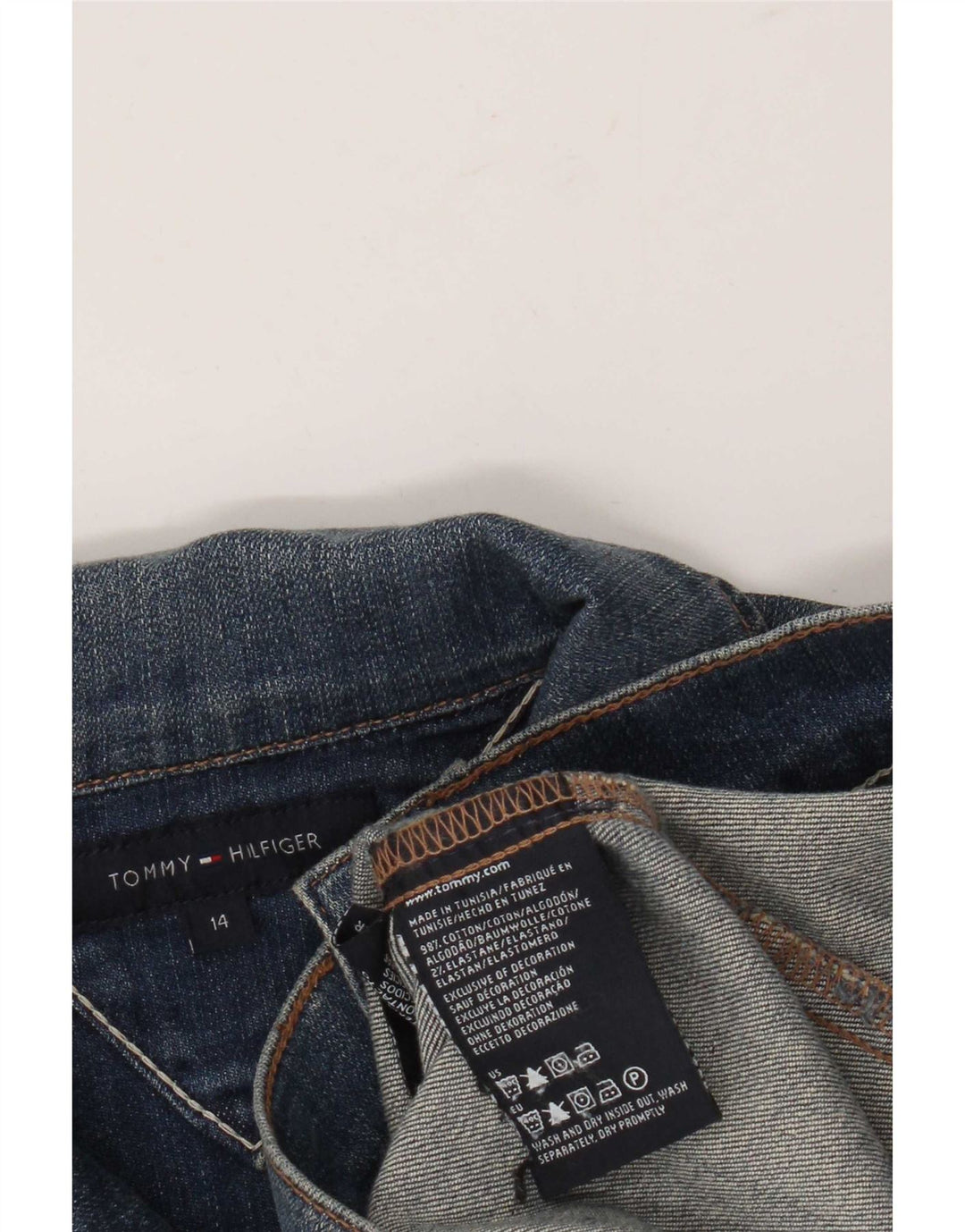 Tommy Hilfiger Veste en jean pour femme US 14 XL Bleu Coton