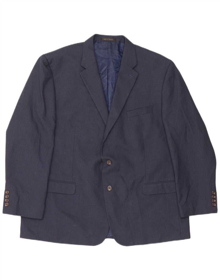 Chaps Veste Blazer Homme EU 50 Grand Bleu Marine Pied-de-Poule Polyester