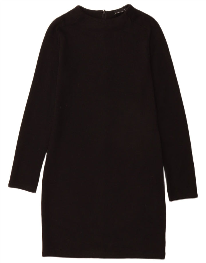 Zara Femme Robe Pull UK 12 Moyen Noir Coton