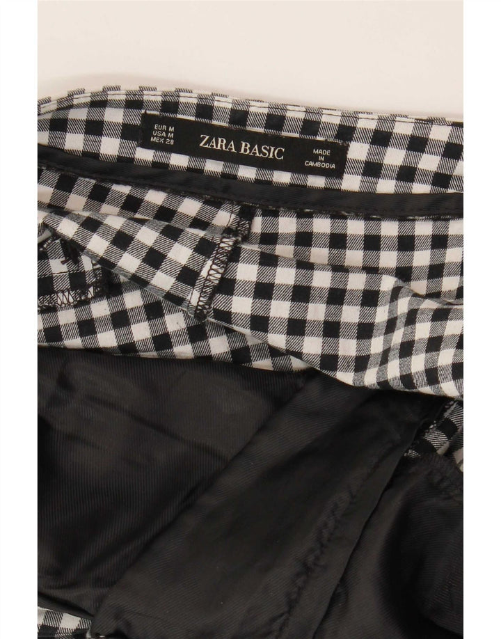 Zara Pantalon Chino Slim Femme Moyen W30 L26 Vichy Noir