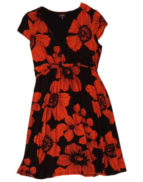 Phase Eight Robe trapèze pour femme UK 46 Grande viscose florale noire