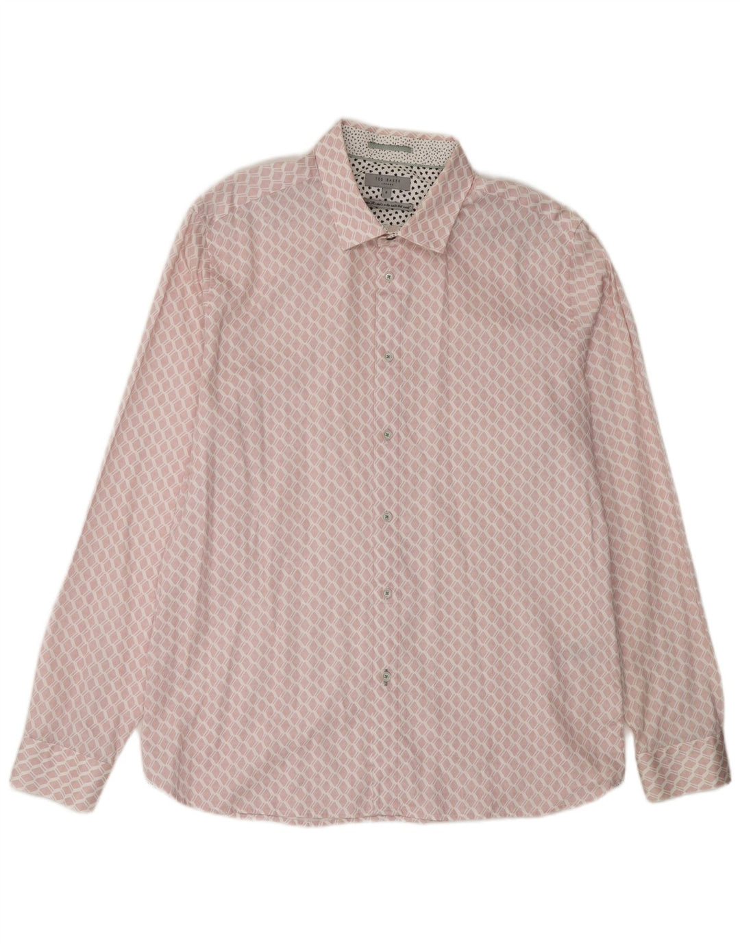 TED BAKER Chemise Homme Taille 6 2XL Coton Géométrique Rose