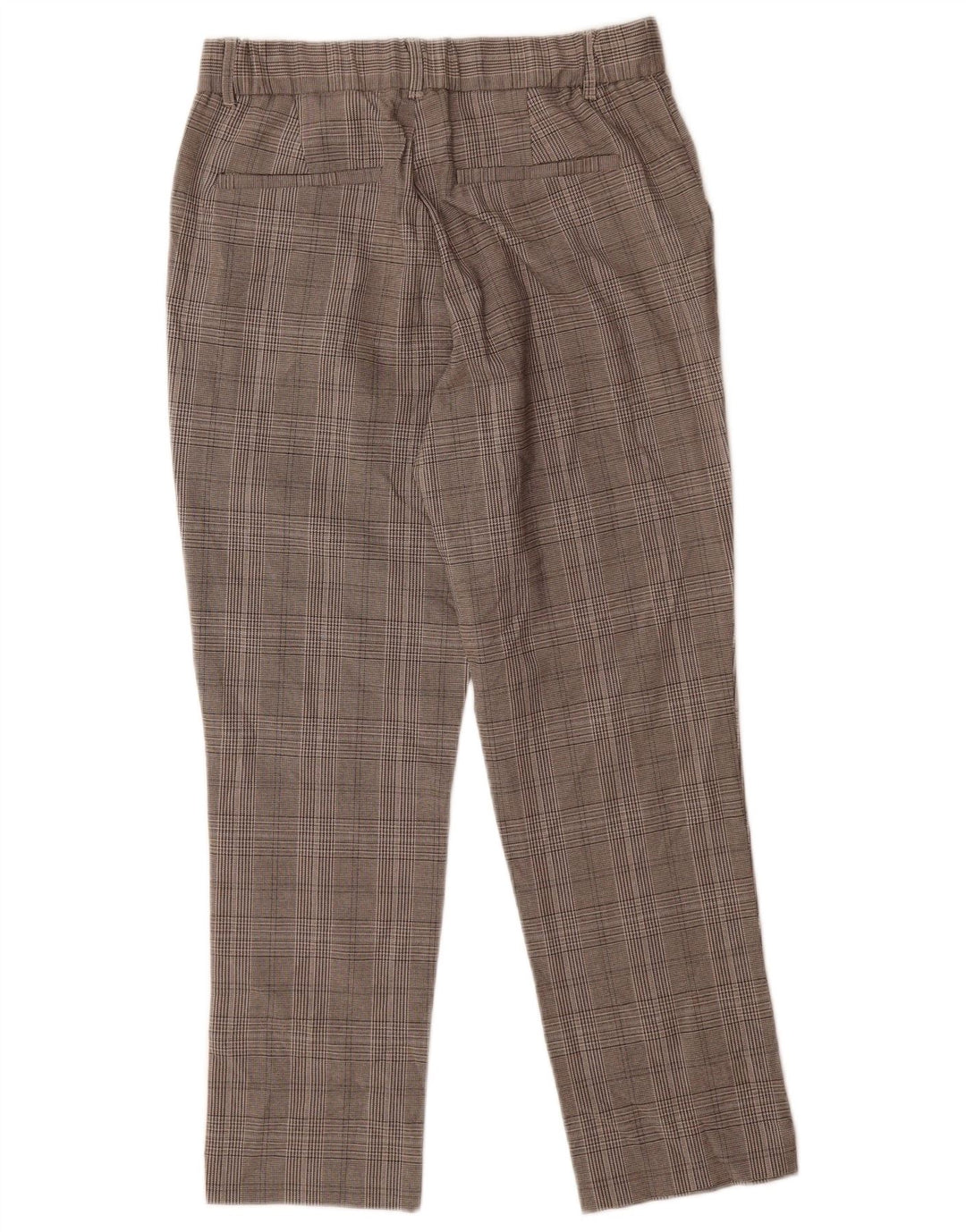 Zara Pantalon de costume court slim pour femme, petit W26 L24, pied-de-poule gris