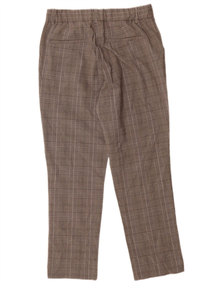 Zara Pantalon de costume court slim pour femme, petit W26 L24, pied-de-poule gris