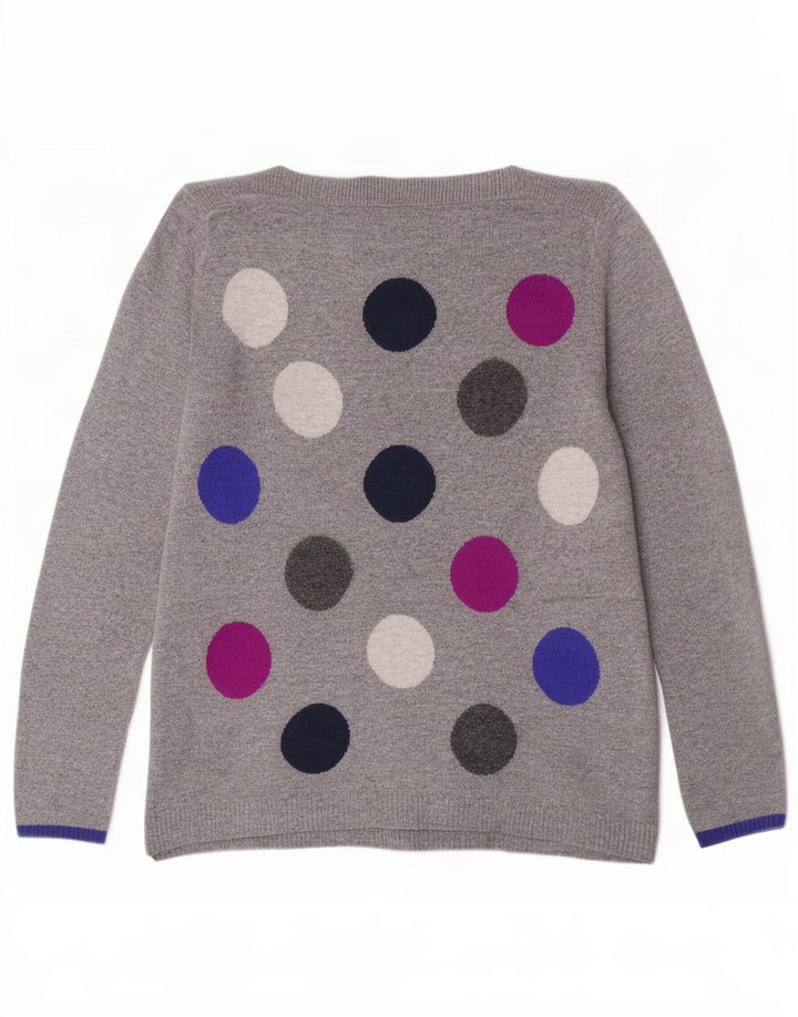 White Stuff Pull à col bateau pour femme UK 10 Petit Gris Géométrique