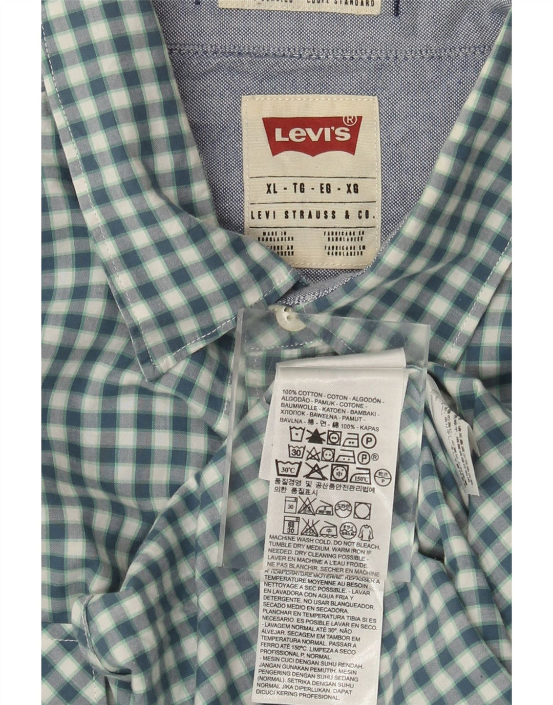 Levi's Chemise Coupe Standard XL Homme Bleu Vichy Coton