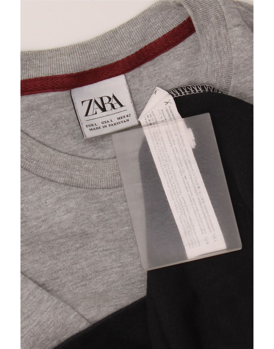Zara Homme Sweatshirt Jumper Large Multicolore Colourblock Coton
