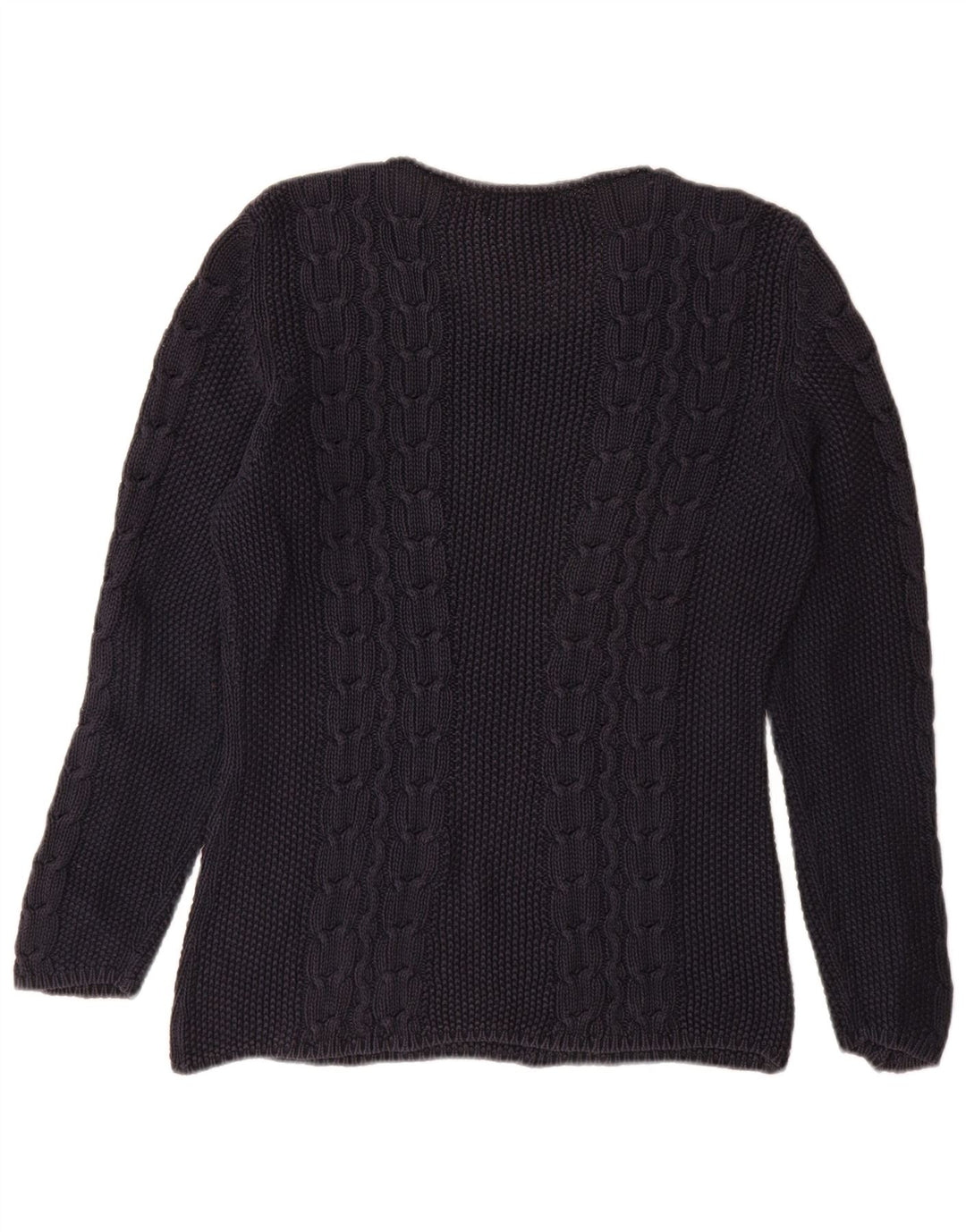 SISLEY Pull col bateau pour femme UK 14 Bleu marine moyen