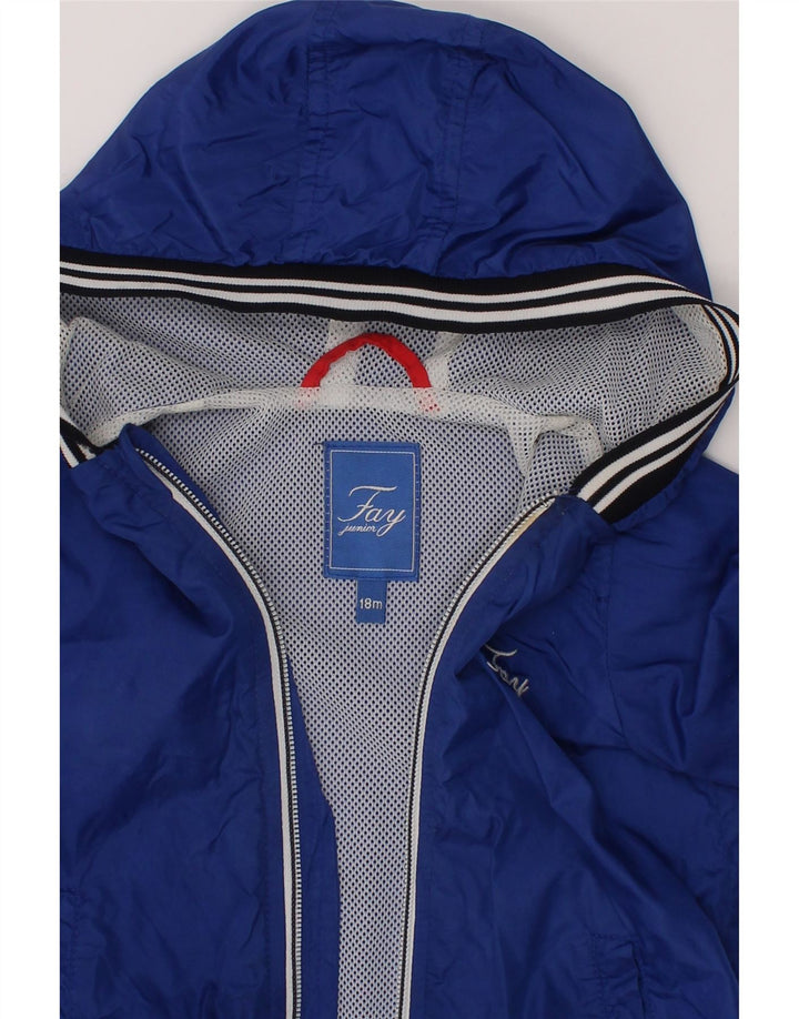 FAY Baby Boys Hooded Rain Jacket 12-18 Months Blue Vintage Fay and Second-Hand Fay from Messina Hembry 
