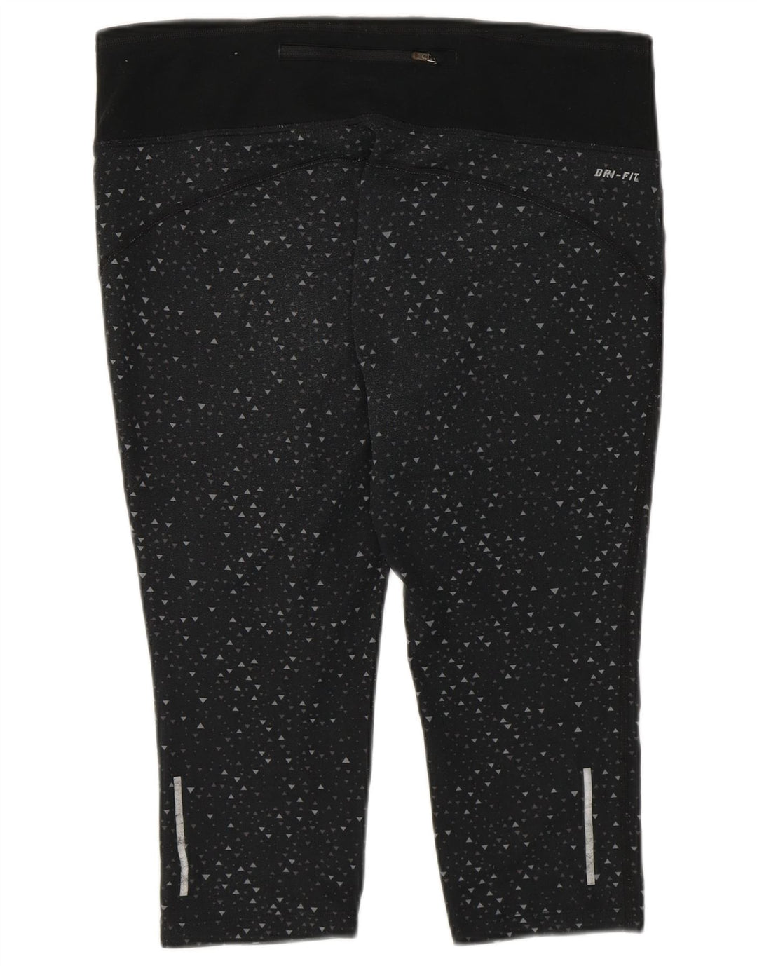 Nike Legging Capri Dri Fit pour femme UK 16 Large Noir Géométrique Polyester