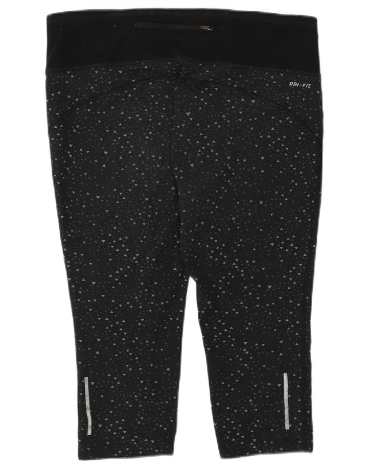 Nike Legging Capri Dri Fit pour femme UK 16 Large Noir Géométrique Polyester