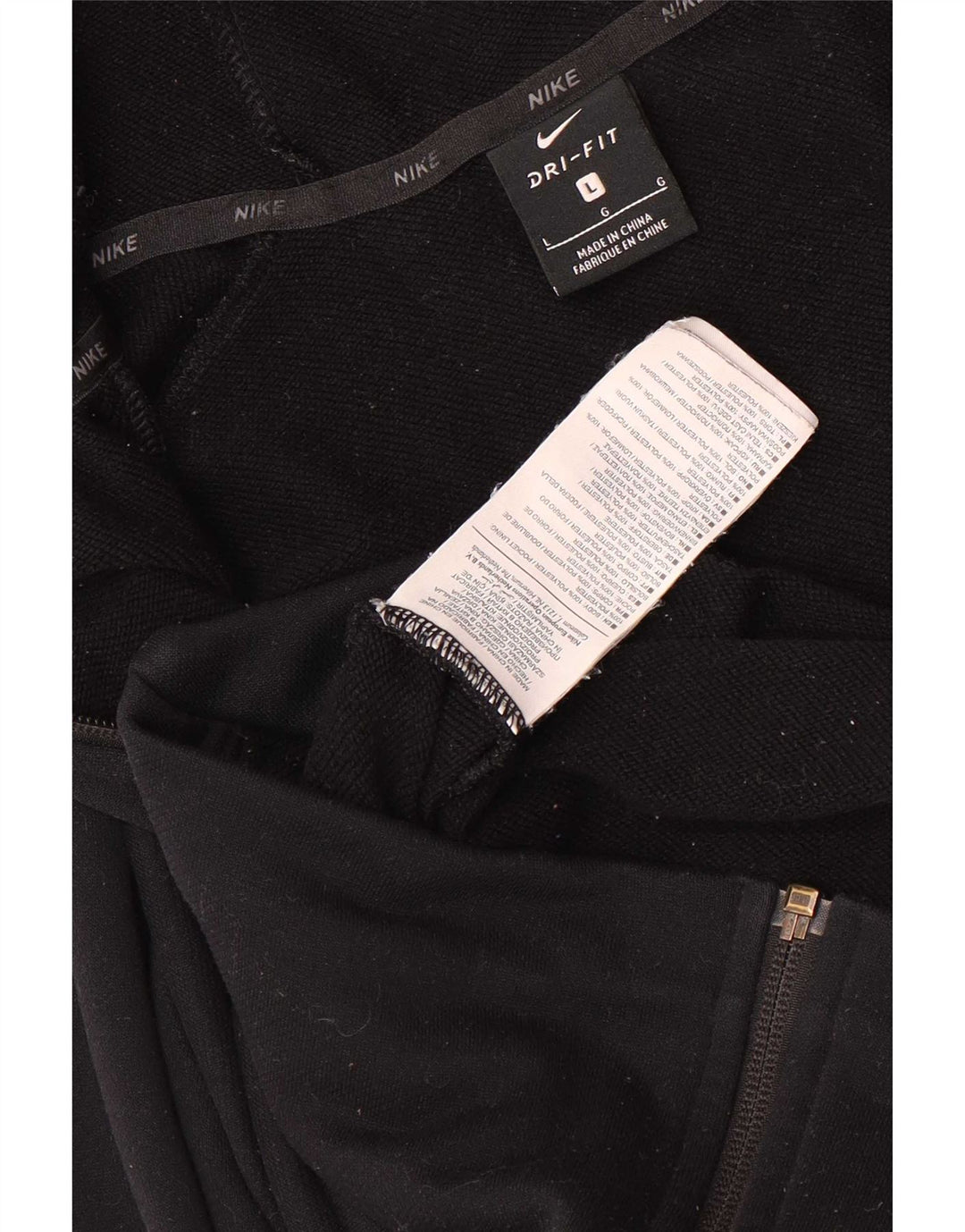 Nike Hommes Dri Fit Graphic Zip Sweat à capuche Grand Noir Polyester