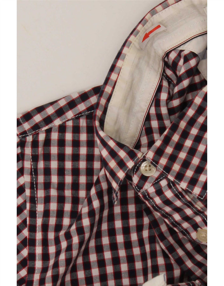Tommy Hilfiger Chemise à manches courtes pour homme en coton vichy bleu marine moyen
