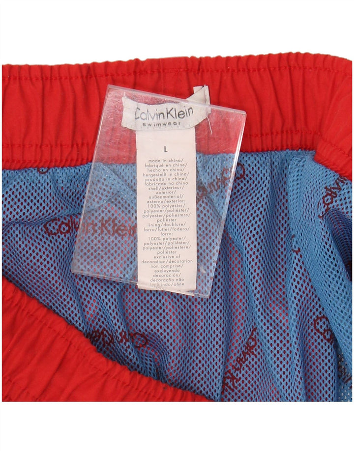 CALVIN KLEIN Short de Bain Graphique Homme Grand Rouge Polyester