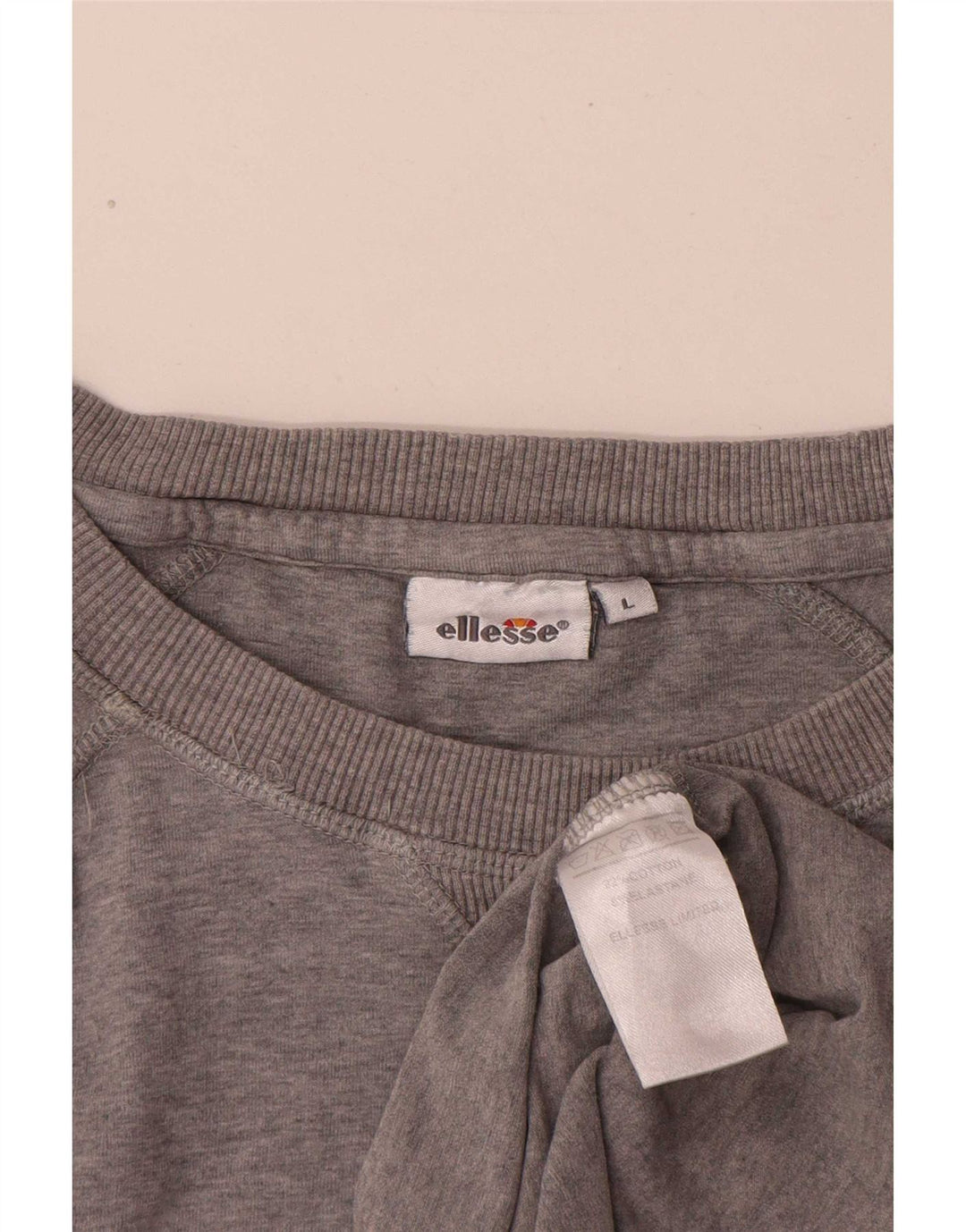 Ellesse T-Shirt Graphique Haut Large Gris Moucheté Coton Homme