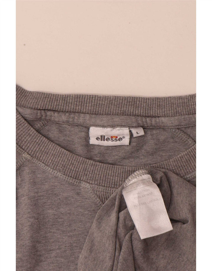 Ellesse T-Shirt Graphique Haut Large Gris Moucheté Coton Homme
