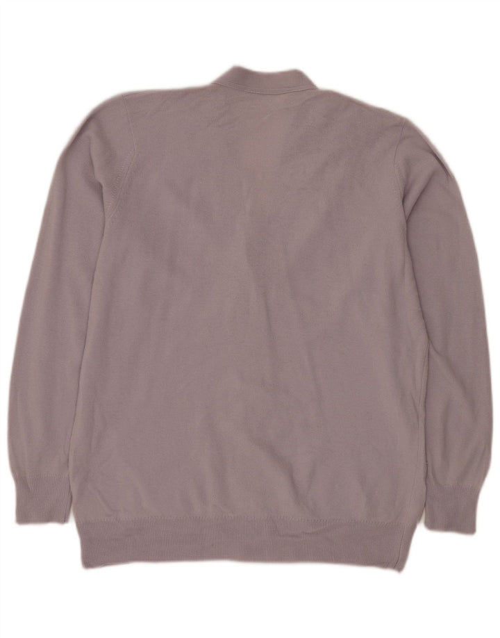 Jaeger Cardigan pour femme en laine d'agneau violet moyen UK 14