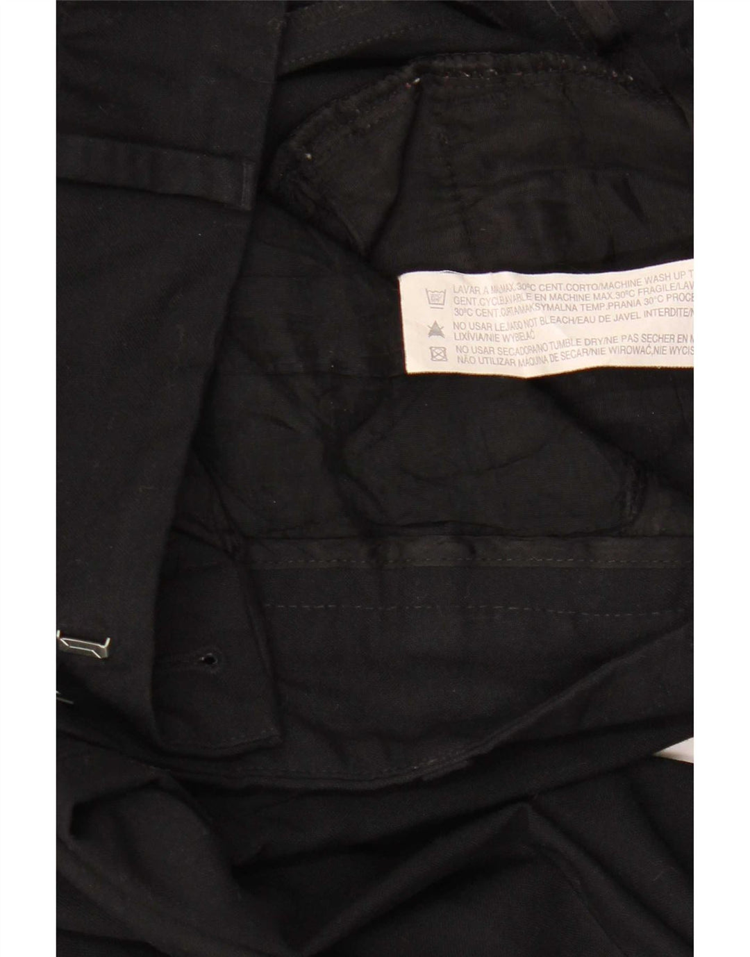 Zara Pantalon Chino Bootcut Femme EU 38 Petit W28 L32 Noir Polyester