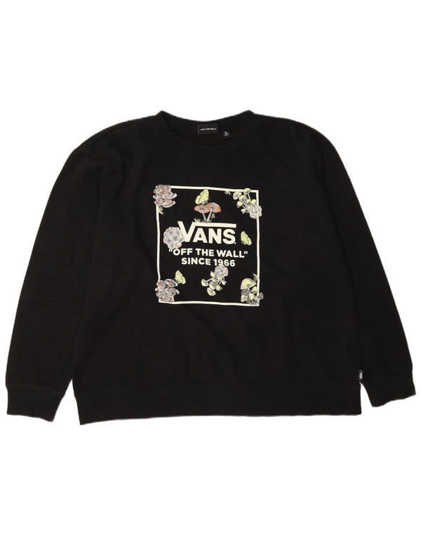 Vans Sweat-shirt graphique pour femme UK 18 XL Coton floral noir