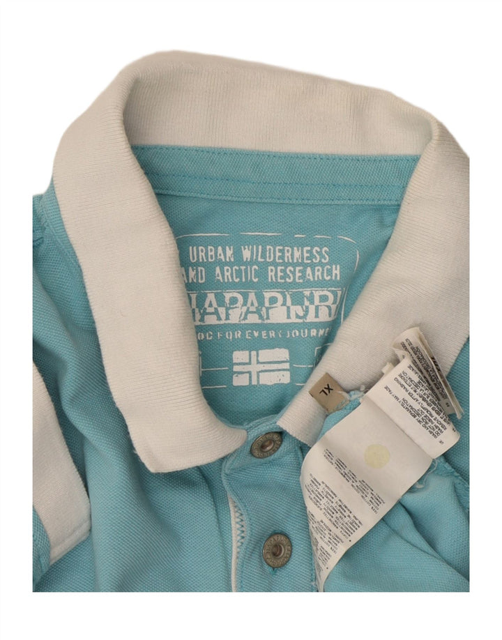 NAPAPIJRI Polo Homme XL Bleu Colorblock Coton