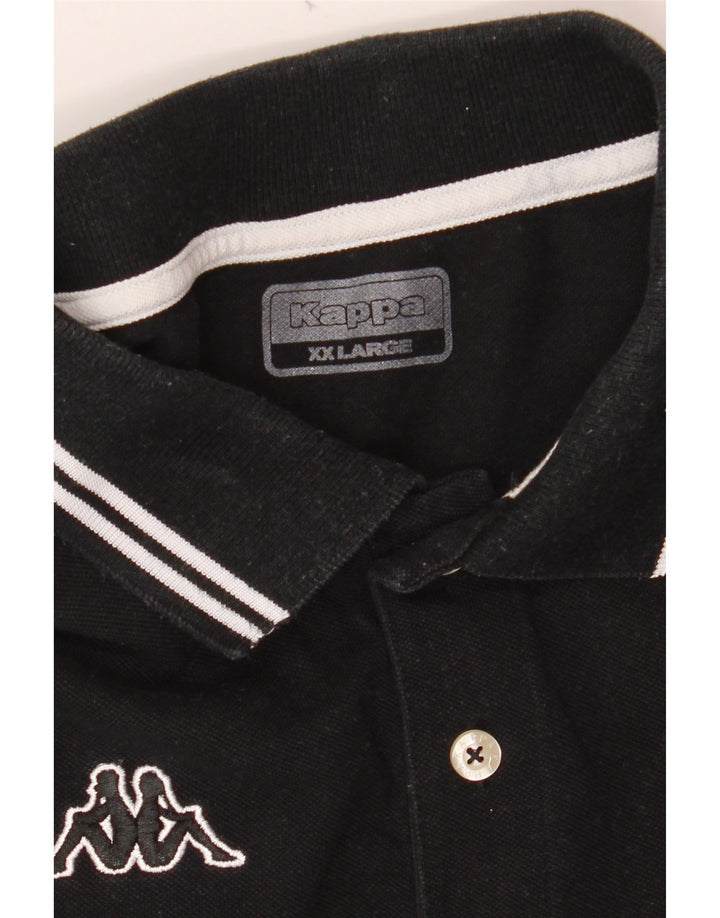 KAPPA Mens Polo Shirt 2XL Black Cotton