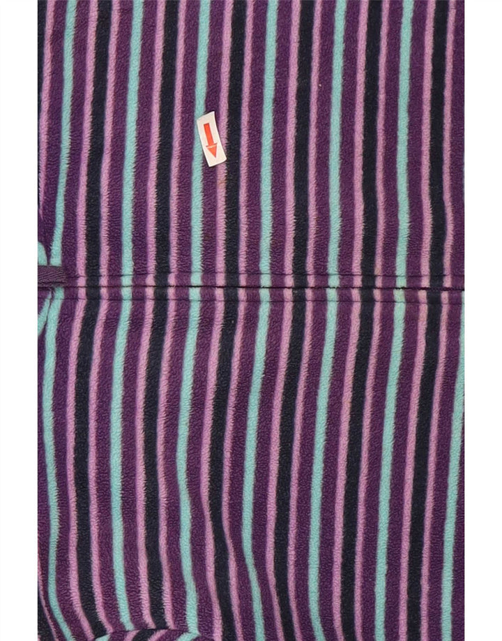 Marks & Spencer Veste Polaire Femme UK 22 2XL Violet Rayé Polyester