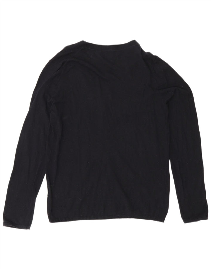 Reiss Hommes Cardigan Pull Petit Noir Coton