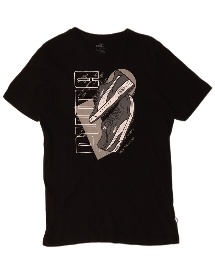 Puma T-shirt graphique pour homme, petit, noir, coton