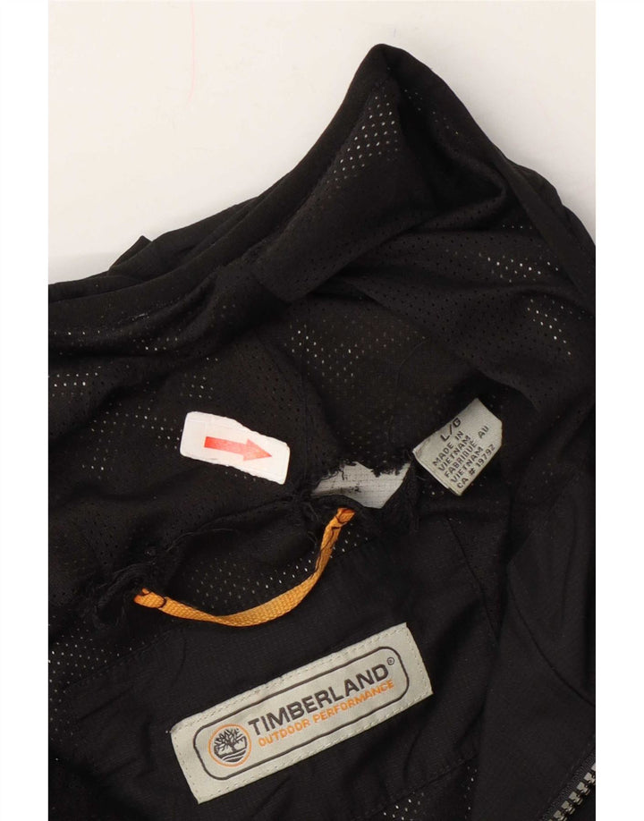 Timberland Veste de pluie à capuche pour homme UK 40 Large Noir Nylon