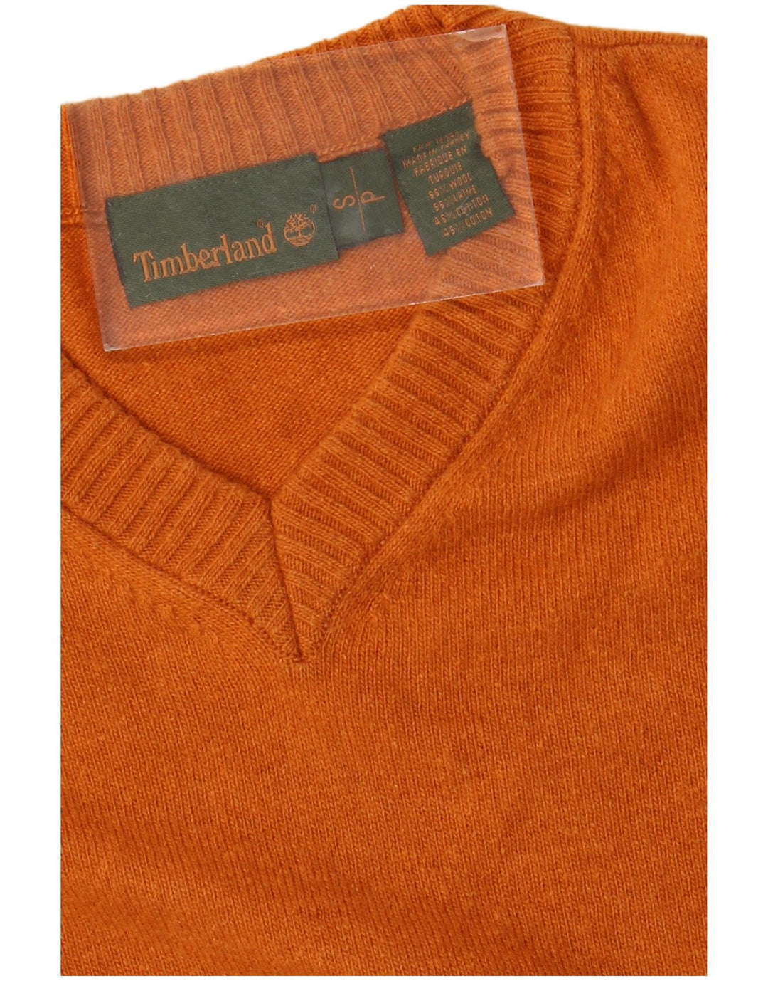 TIMBERLAND Pull Col V Homme Petite Laine Orange