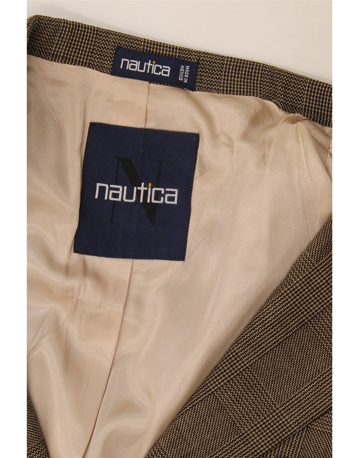 Nautica Veste Blazer 3 Boutons pour Homme UK 40 Grand Carreau Marron
