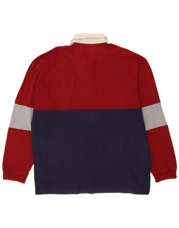 Benetton Polo de Rugby à Manches Longues pour Homme Large Multicolore Colorblock