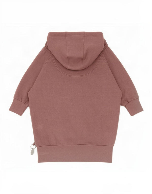 Adidas Pull à capuche surdimensionné à manches courtes pour femme UK 14 Marron moyen