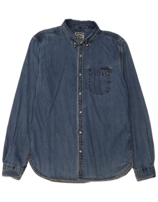Superdry Chemise En Jean XL Bleu Coton Homme