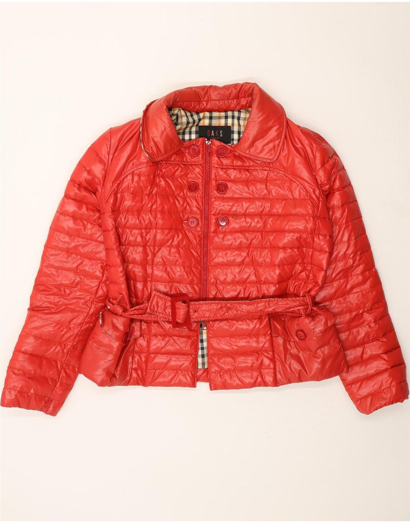 DAKS Womens Padded Jacket UK 12 Medium Red Polyamide Vintage DAKS and Second-Hand DAKS from Messina Hembry 