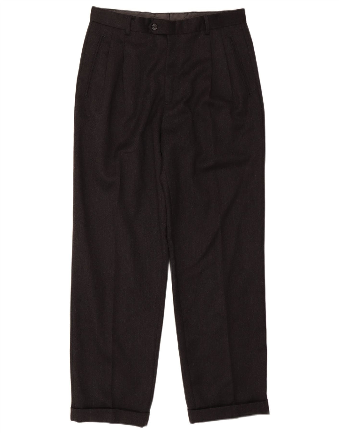 COMERO Pantalon de costume pour homme IT 48 Medium W30 L30 Laine noire