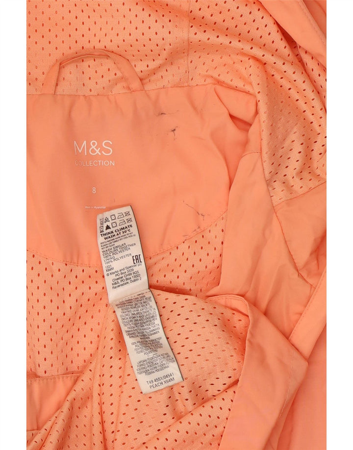 Marks & Spencer Manteau imperméable à capuche pour femme UK 8 Small Orange Polyester